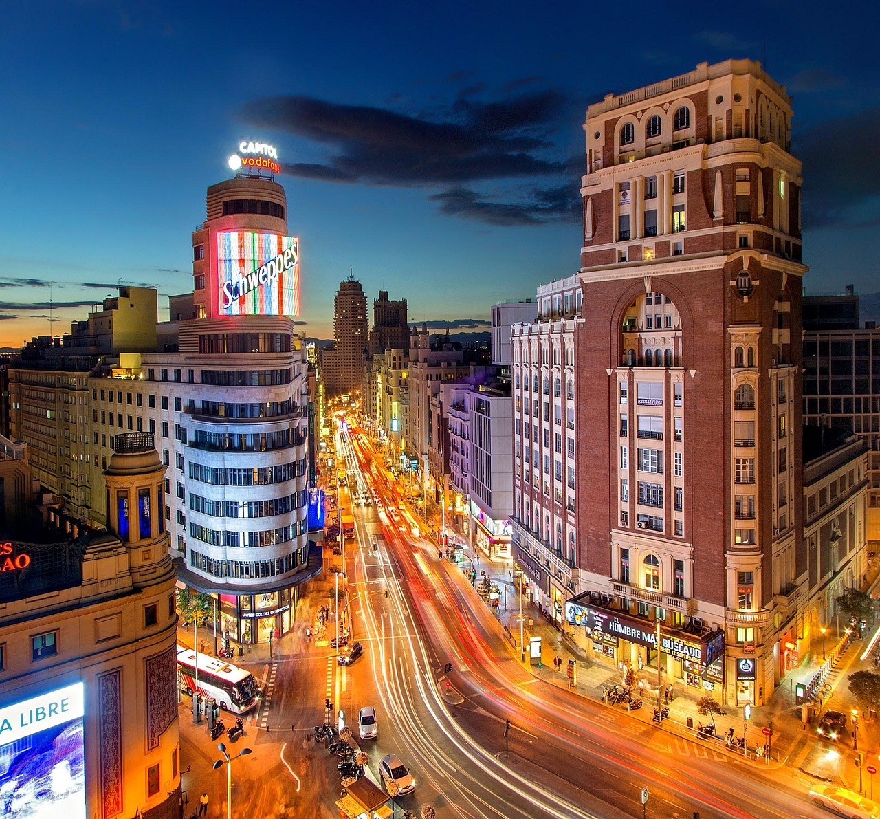 Madrid Gran Via cityscape